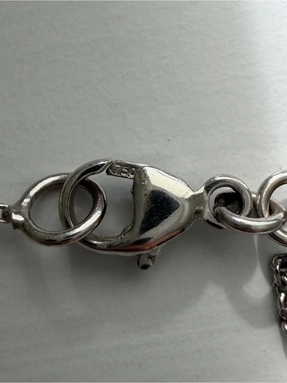 18K Giorgio Visconti ITALY White Gold Diamond Flower Necklace 7-Stone Cluster - Picture 4 of 8